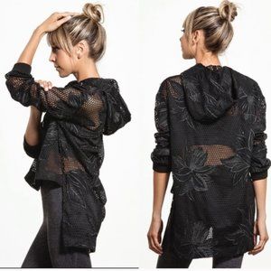 Free People Spring Fling Mesh Hi Low Hoodie | S